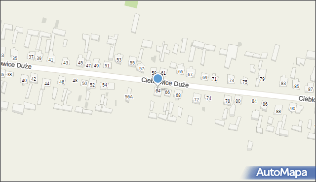 Ciebłowice Duże, Ciebłowice Duże, 64, mapa Ciebłowice Duże