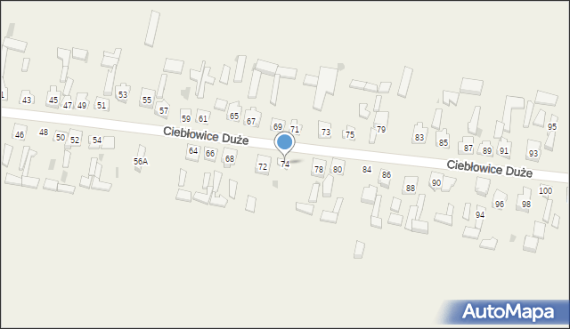 Ciebłowice Duże, Ciebłowice Duże, 74, mapa Ciebłowice Duże