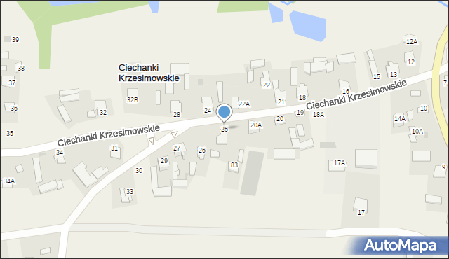 Ciechanki Krzesimowskie, Ciechanki Krzesimowskie, 25, mapa Ciechanki Krzesimowskie