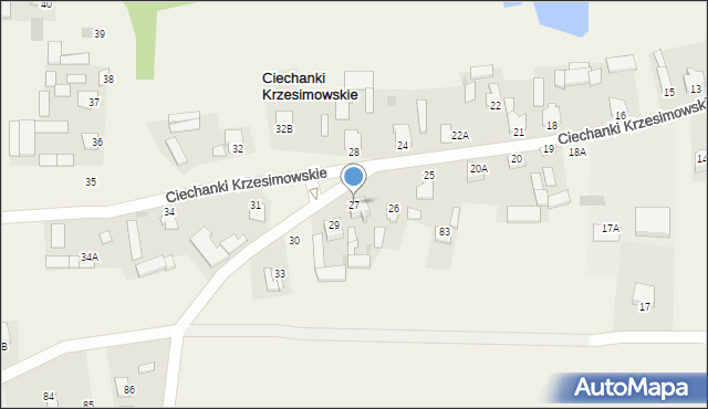 Ciechanki Krzesimowskie, Ciechanki Krzesimowskie, 27, mapa Ciechanki Krzesimowskie