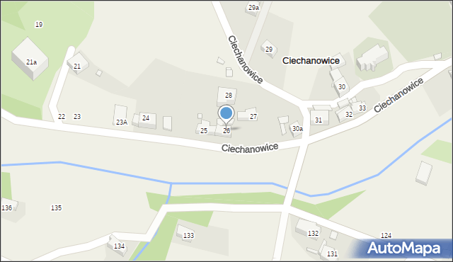 Ciechanowice, Ciechanowice, 26, mapa Ciechanowice