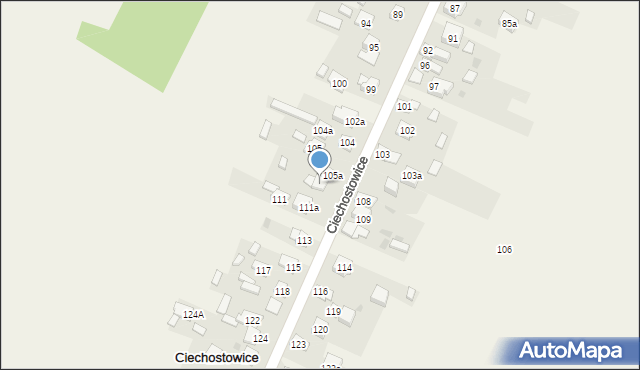Ciechostowice, Ciechostowice, 107, mapa Ciechostowice
