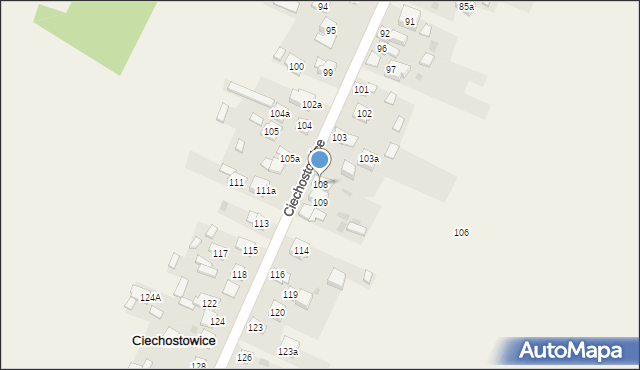 Ciechostowice, Ciechostowice, 108, mapa Ciechostowice