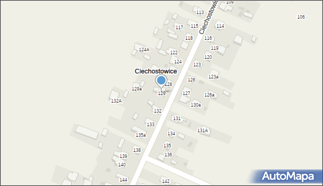 Ciechostowice, Ciechostowice, 129, mapa Ciechostowice