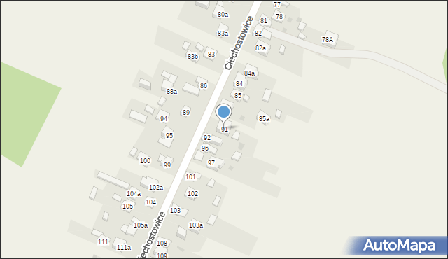 Ciechostowice, Ciechostowice, 91, mapa Ciechostowice