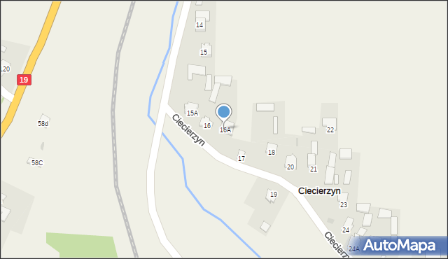 Ciecierzyn, Ciecierzyn, 16A, mapa Ciecierzyn