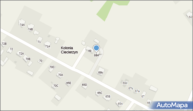Ciecierzyn, Ciecierzyn, 69A, mapa Ciecierzyn