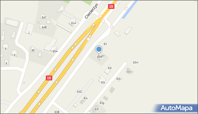 Ciecierzyn, Ciecierzyn, 83A, mapa Ciecierzyn
