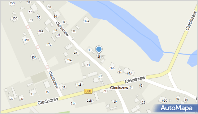 Cieciszew, Cieciszew, 28, mapa Cieciszew