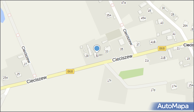 Cieciszew, Cieciszew, 31, mapa Cieciszew