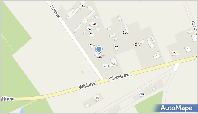 Cieciszew, Cieciszew, 74C, mapa Cieciszew