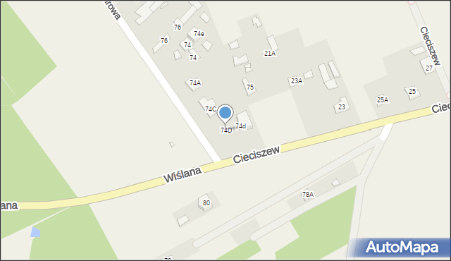 Cieciszew, Cieciszew, 74D, mapa Cieciszew