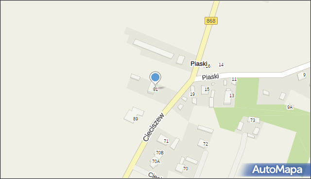 Cieciszew, Cieciszew, 91, mapa Cieciszew