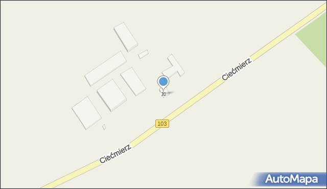 Ciećmierz, Ciećmierz, 30, mapa Ciećmierz