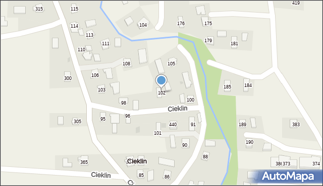 Cieklin, Cieklin, 102, mapa Cieklin