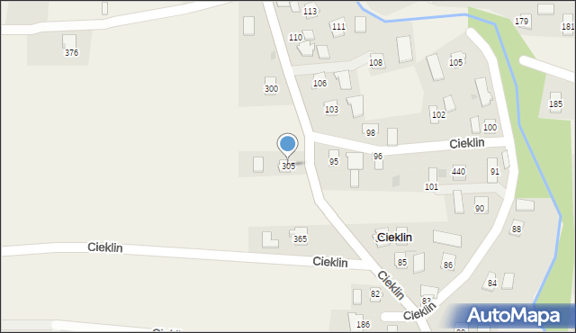 Cieklin, Cieklin, 305, mapa Cieklin
