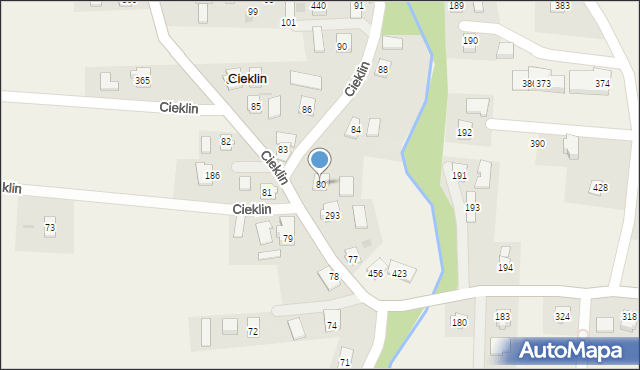 Cieklin, Cieklin, 80, mapa Cieklin