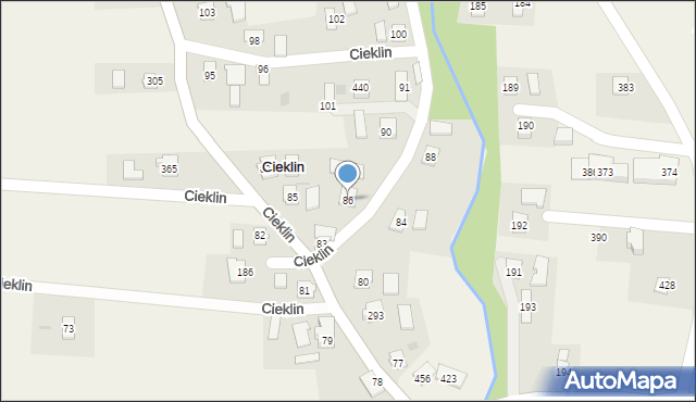 Cieklin, Cieklin, 86, mapa Cieklin