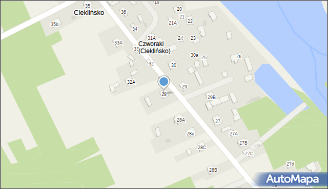 Cieklińsko, Cieklińsko, 28, mapa Cieklińsko