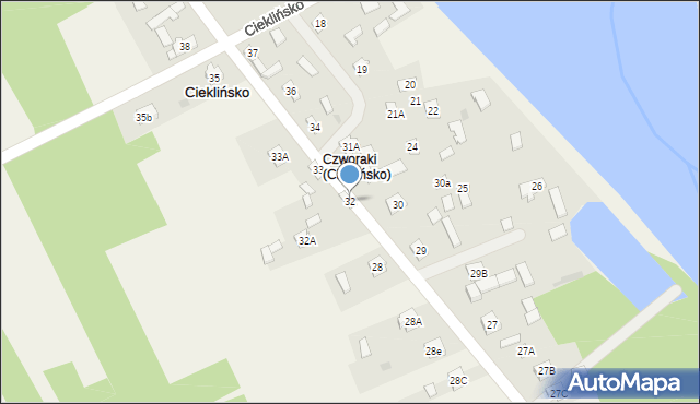 Cieklińsko, Cieklińsko, 32, mapa Cieklińsko