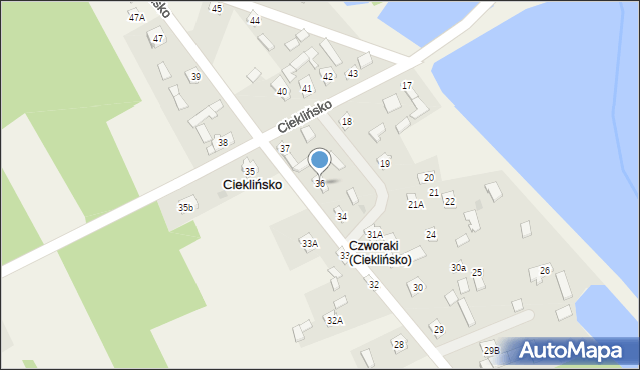 Cieklińsko, Cieklińsko, 36, mapa Cieklińsko