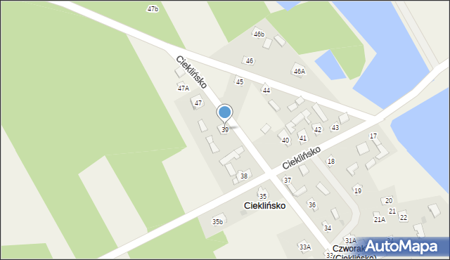 Cieklińsko, Cieklińsko, 39, mapa Cieklińsko