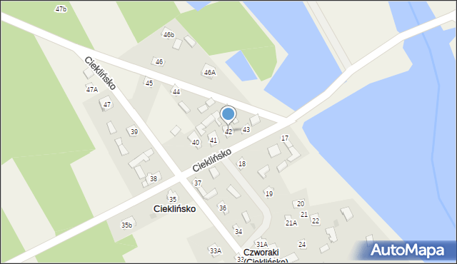 Cieklińsko, Cieklińsko, 42, mapa Cieklińsko