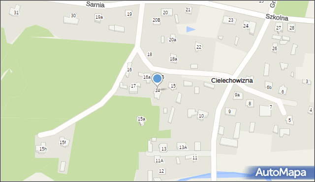 Cielechowizna, Cielechowizna, 14, mapa Cielechowizna