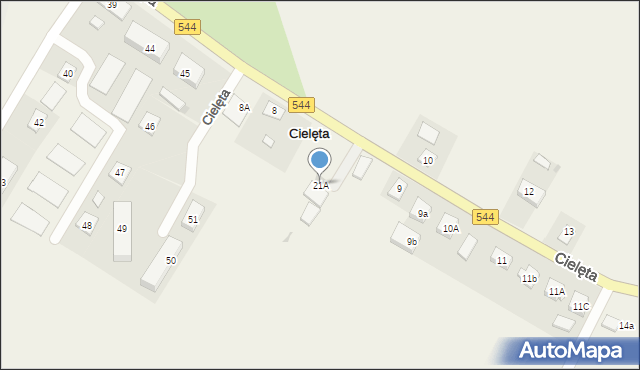 Cielęta, Cielęta, 21A, mapa Cielęta