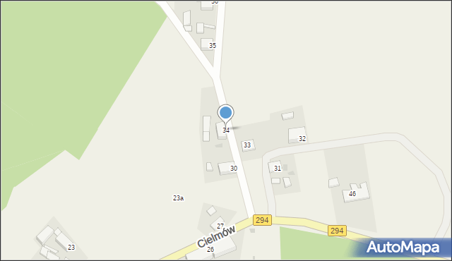 Cielmów, Cielmów, 34, mapa Cielmów