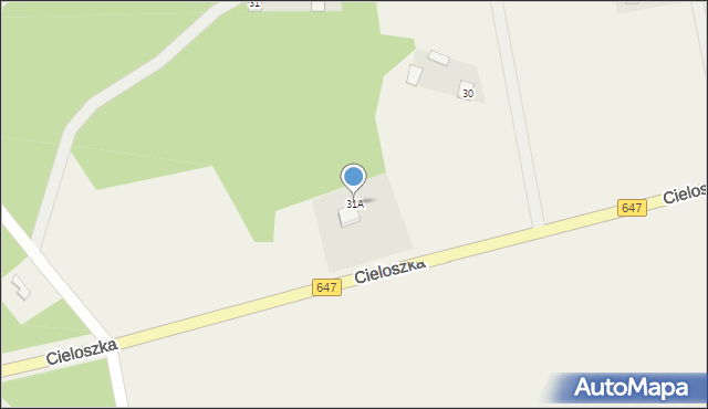 Cieloszka, Cieloszka, 31A, mapa Cieloszka