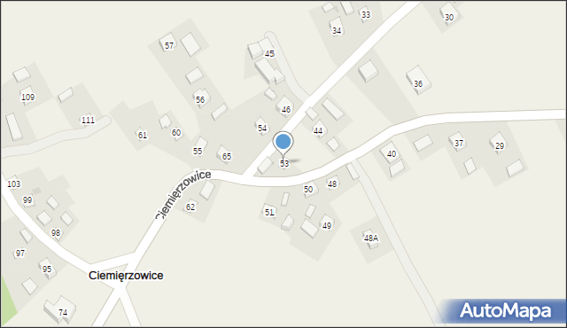 Ciemięrzowice, Ciemięrzowice, 53, mapa Ciemięrzowice