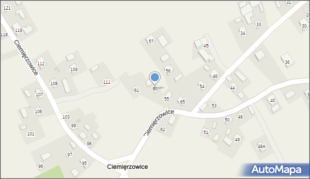 Ciemięrzowice, Ciemięrzowice, 60, mapa Ciemięrzowice