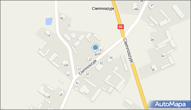 Ciemnoszyje, Ciemnoszyje, 10, mapa Ciemnoszyje