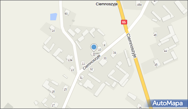 Ciemnoszyje, Ciemnoszyje, 12, mapa Ciemnoszyje