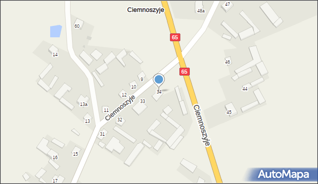 Ciemnoszyje, Ciemnoszyje, 34, mapa Ciemnoszyje