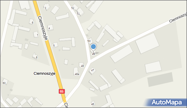 Ciemnoszyje, Ciemnoszyje, 49, mapa Ciemnoszyje