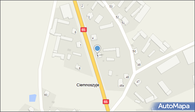 Ciemnoszyje, Ciemnoszyje, 5, mapa Ciemnoszyje