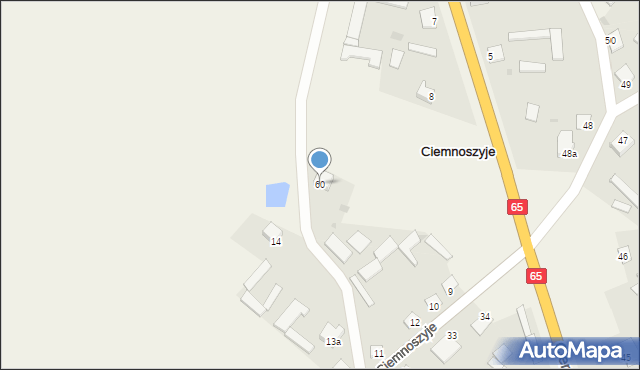 Ciemnoszyje, Ciemnoszyje, 60, mapa Ciemnoszyje