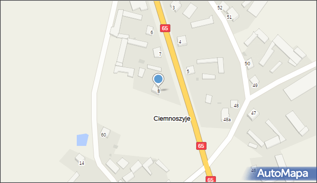 Ciemnoszyje, Ciemnoszyje, 8, mapa Ciemnoszyje