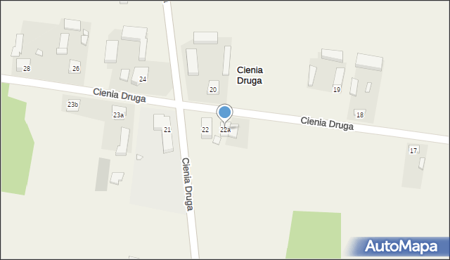 Cienia Druga, Cienia Druga, 22a, mapa Cienia Druga