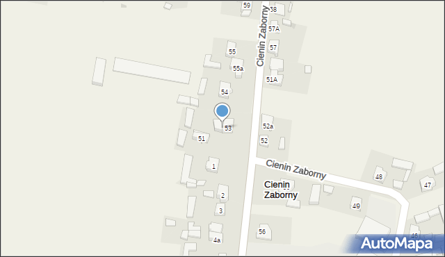 Cienin Zaborny, Cienin Zaborny, 53/2, mapa Cienin Zaborny