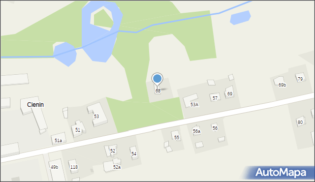 Cienin Zaborny-Parcele, Cienin Zaborny-Parcele, 68, mapa Cienin Zaborny-Parcele