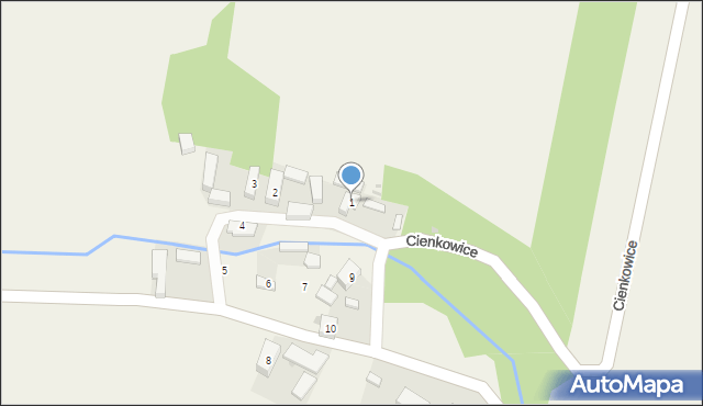 Cienkowice, Cienkowice, 1, mapa Cienkowice