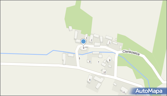 Cienkowice, Cienkowice, 4, mapa Cienkowice