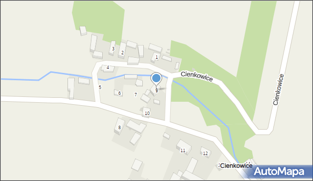 Cienkowice, Cienkowice, 9, mapa Cienkowice