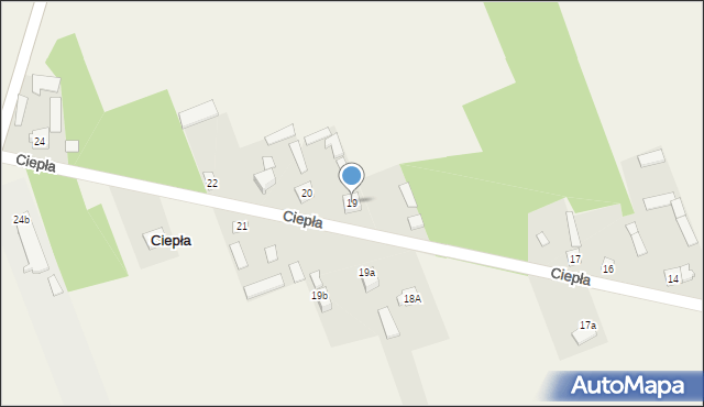 Ciepła, Ciepła, 19, mapa Ciepła