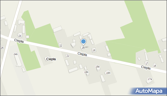 Ciepła, Ciepła, 20, mapa Ciepła