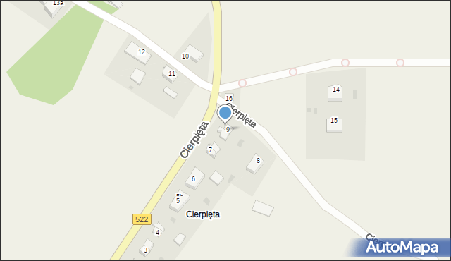 Cierpięta, Cierpięta, 9b, mapa Cierpięta