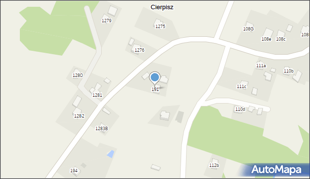 Cierpisz, Cierpisz, 191, mapa Cierpisz